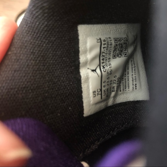 Jordan B’Loyal White/Black/Purple Sneakers - Picture 8 of 8